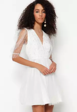 sachin and babi light blue dress Spring New French Lace Dress For Women Elegant Stand Collar Commute Solid  Color Long Sleeves Dresses Summer British Style Skirts main image 1