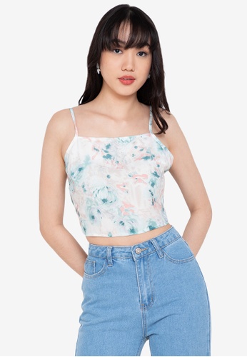 ZALORA BASICS multi 100% Recycled Polyester Cropped Cami Top E205FAAC9A9016GS_1