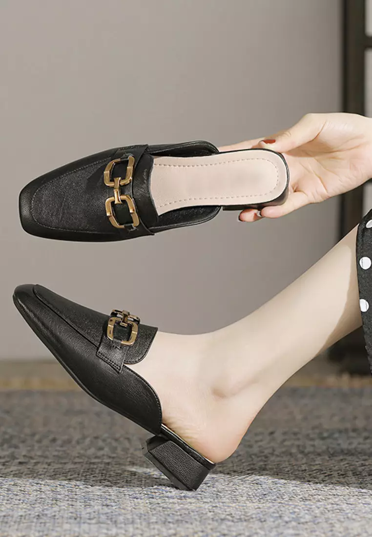 Square Buckle Mules 37sサイズ Square Buckle Mules
