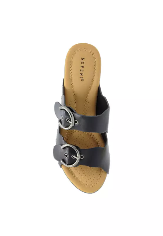 Solid Tone Wooden Casual Heels