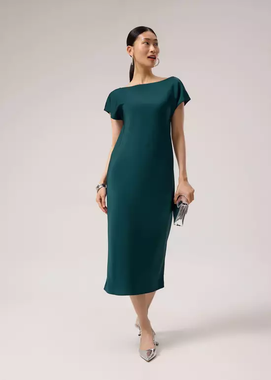 Dress Wanita - Padded Reversible Satin Bias Cut Midaxi Dress