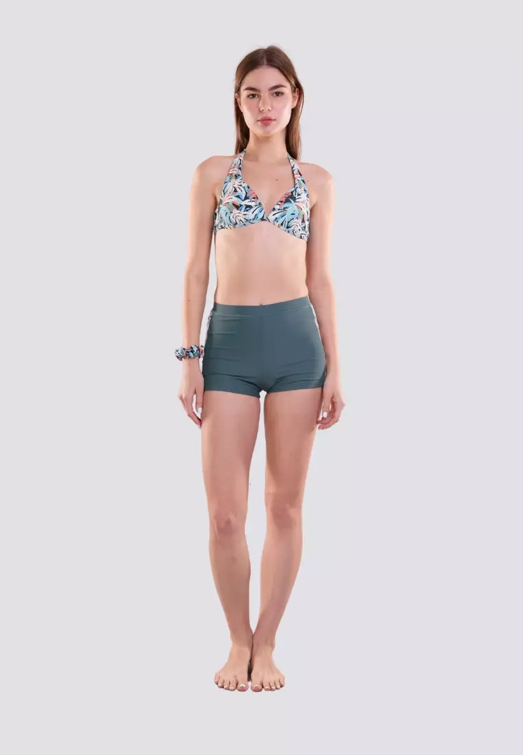 Aqua Breeze BIkini Top Highwaist Boyleg Bottom Set with Molded Pads Swimwear For Women