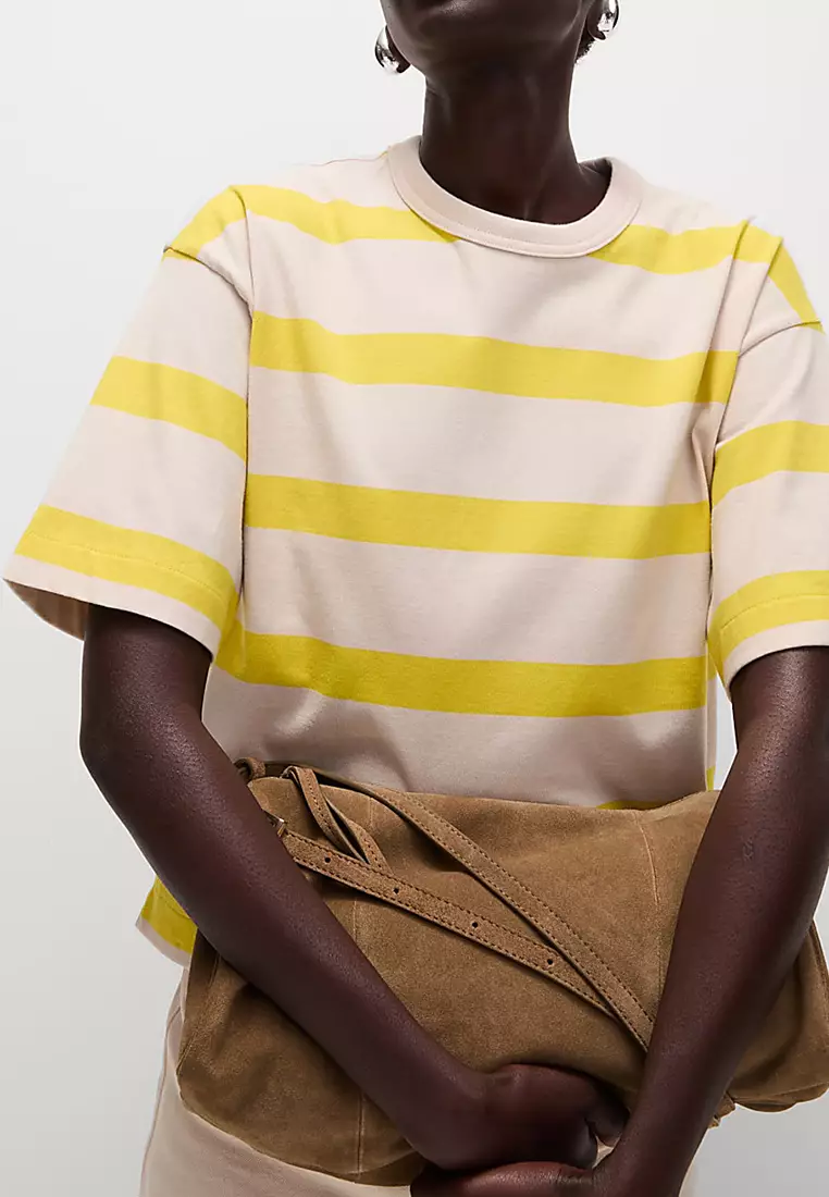 Pure Cotton Striped Boxy T-Shirt