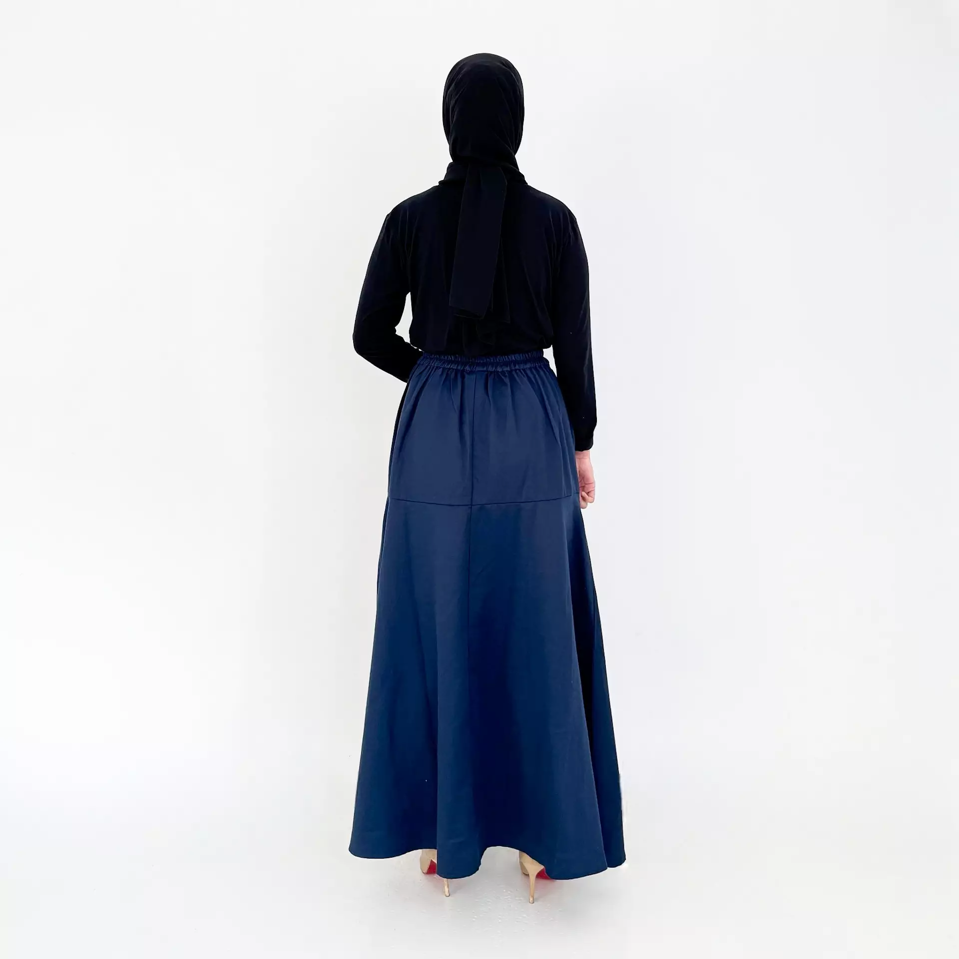 Flare Skirt Agatha (Rok Panjang Katun Wanita) Biru