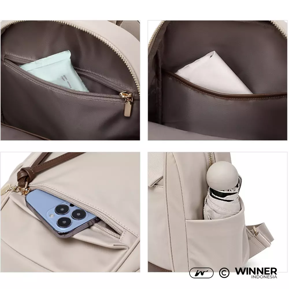 WINNER Tas Ransel Kecil Nylon Anti-Air Backpack Korean Style (T14-015-6139) - Hitam