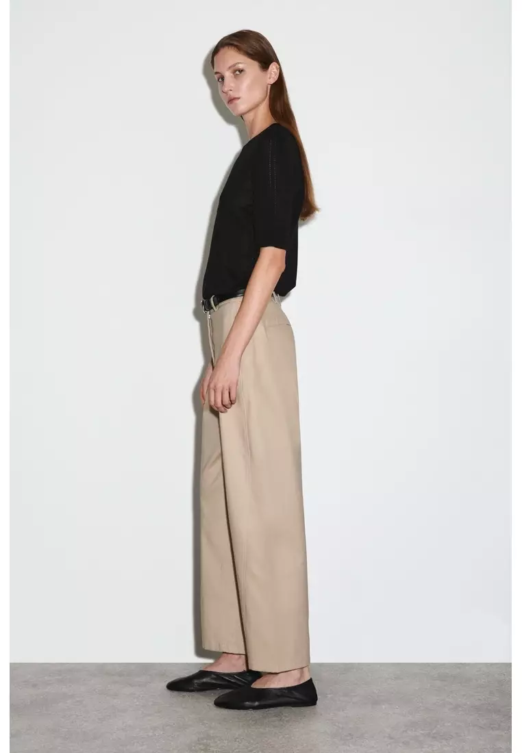 BARREL-LEG COTTON CHINOS