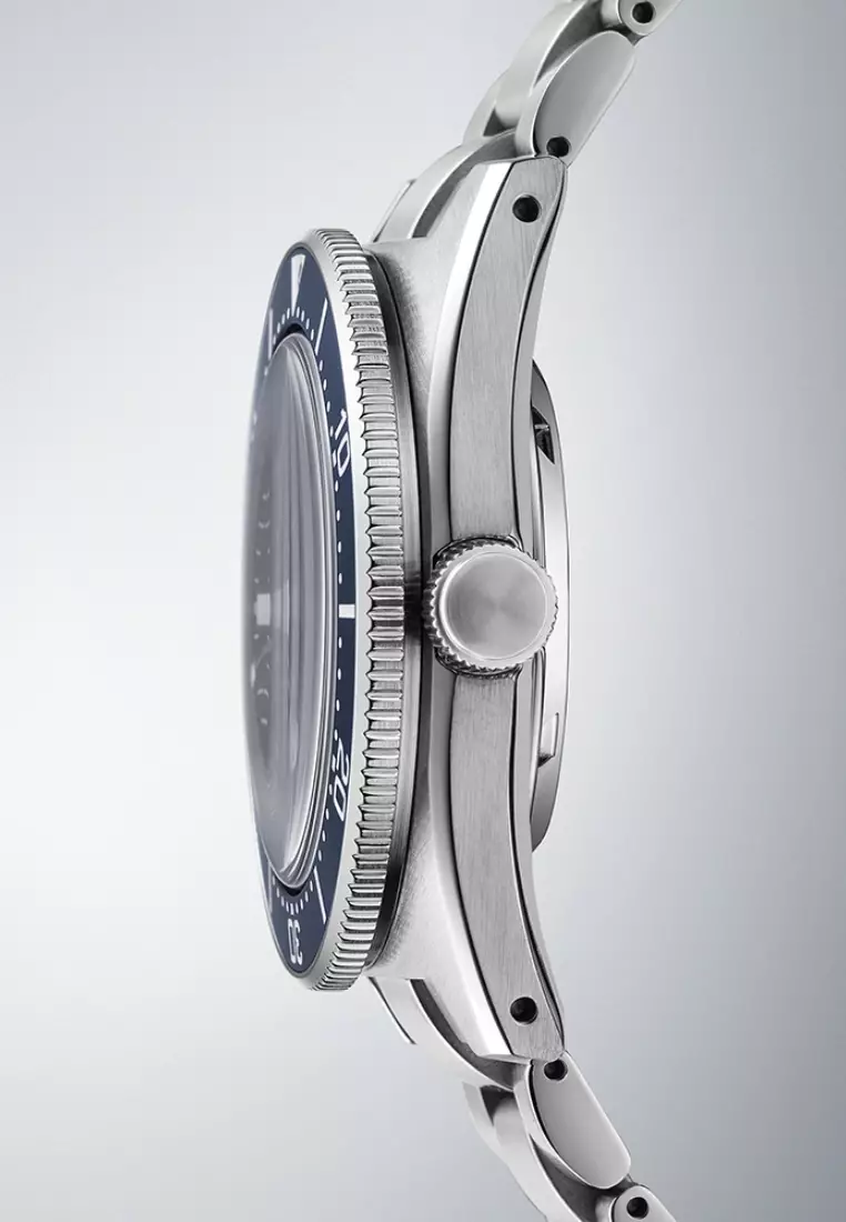 精工 Prospex 1965 Heritage 潛水員 3 天 300 m 水肺潛水藍色錶盤不鏽鋼錶帶自動錶 SPB451J1