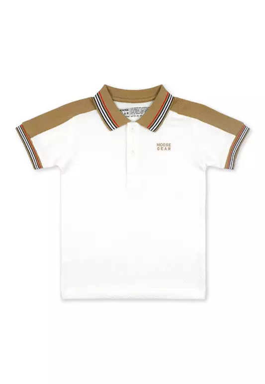 Boys Polo Shirt Combi With Embro Details