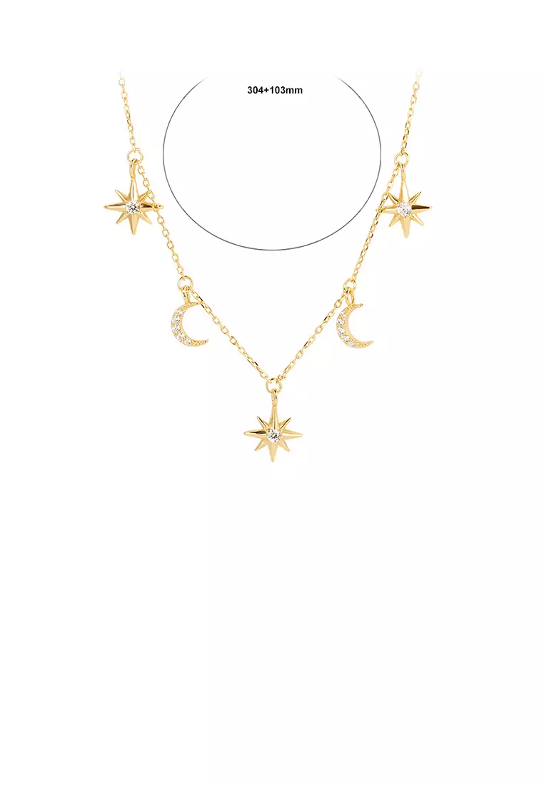 Gold moon hot sale star necklace