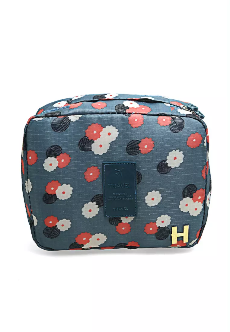 Bloos Tas Travel Bag in Bag Organizer untuk Kosmetik Sabun Many Pockets Anti Air Material Nylon ORIGINAL - Blue