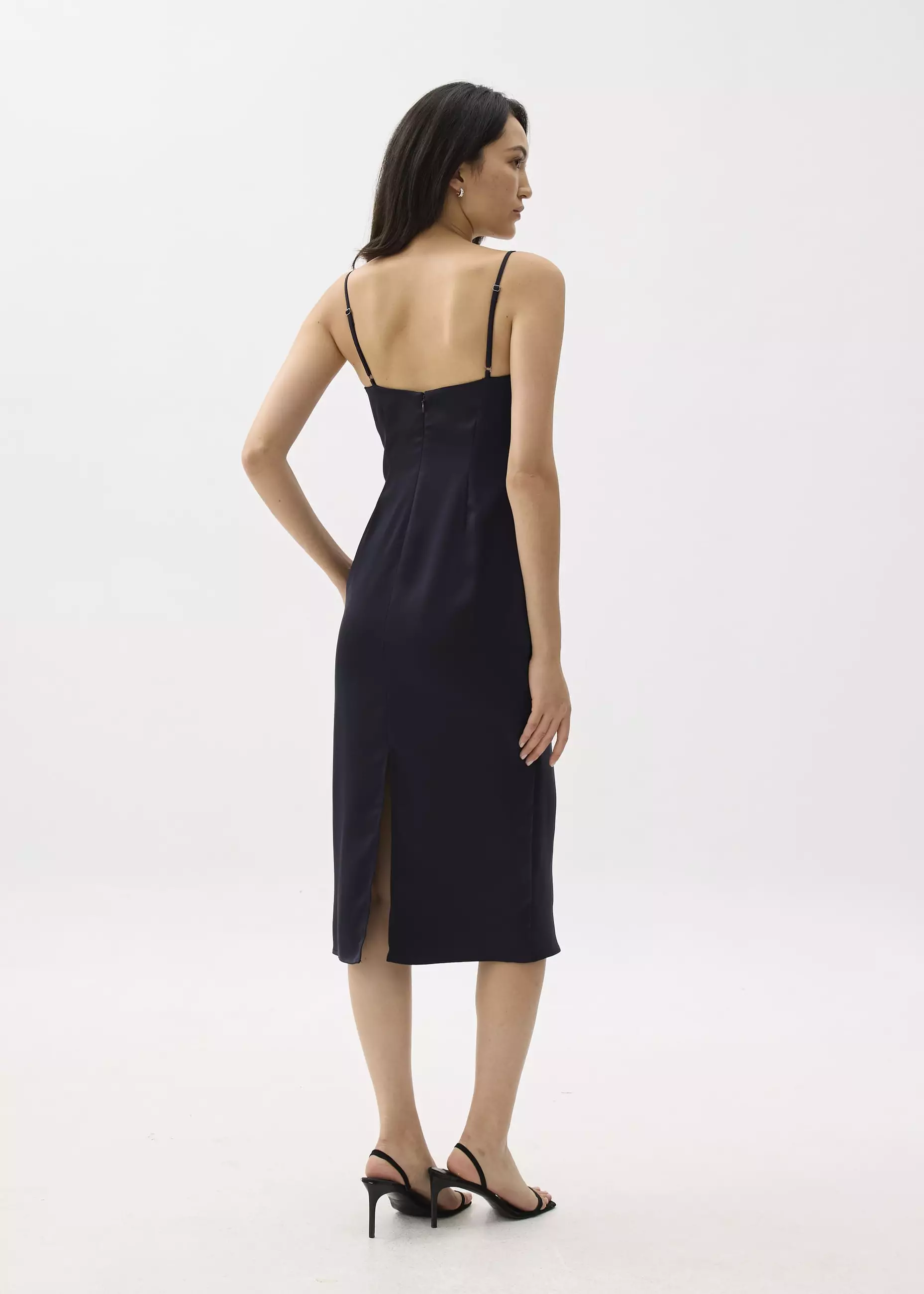 Dress Wanita - BraFree by LB Esme Satin Column Drape Midi Dress