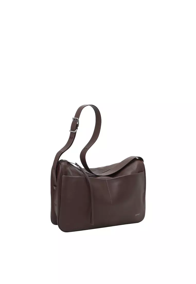 Slip Pockets Shoulder Bag - Cacao