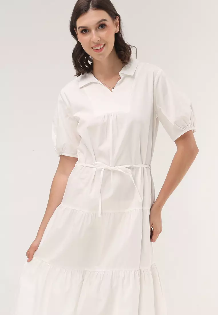 Cotton Poplin Short Sleeve Dress