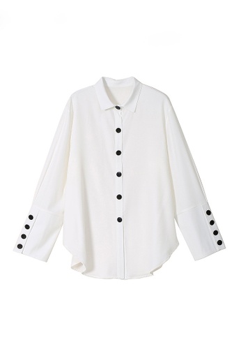 Twenty Eight Shoes white VANSA Fashion Long-sleeve Shirt VCW-Sh5412 11779AA32B6A67GS_1
