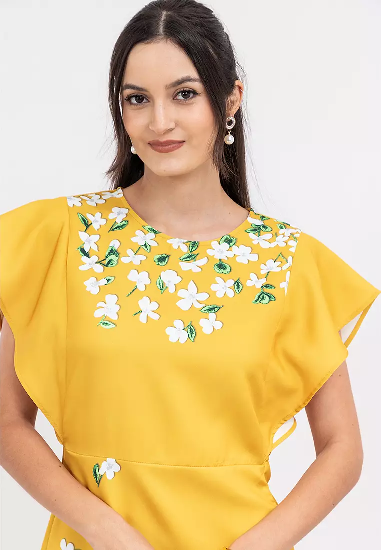 DELAROSA Printed Shift Dress