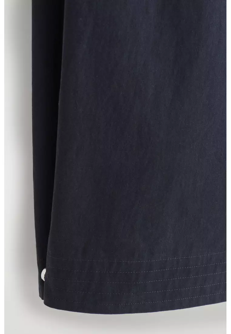 PIMA COTTON BARREL-LEG TROUSERS
