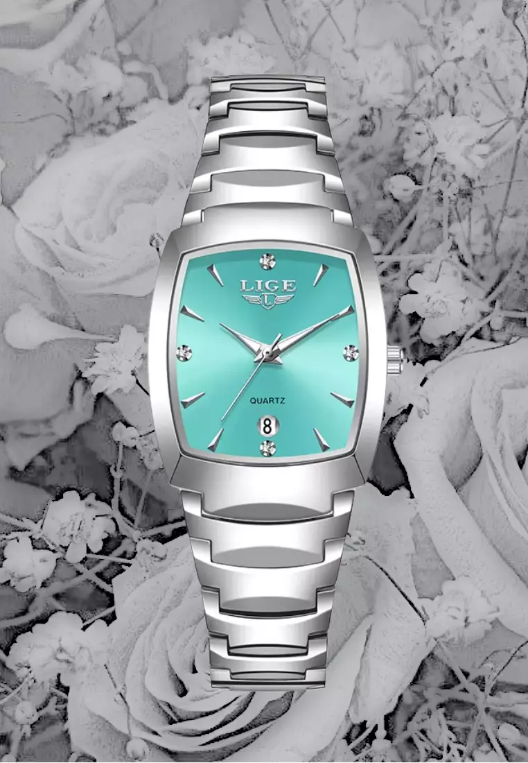 Unisex Alloy Quartz Watch, 41x31mm, Silver Dial, Stainless Steel Bracelet
