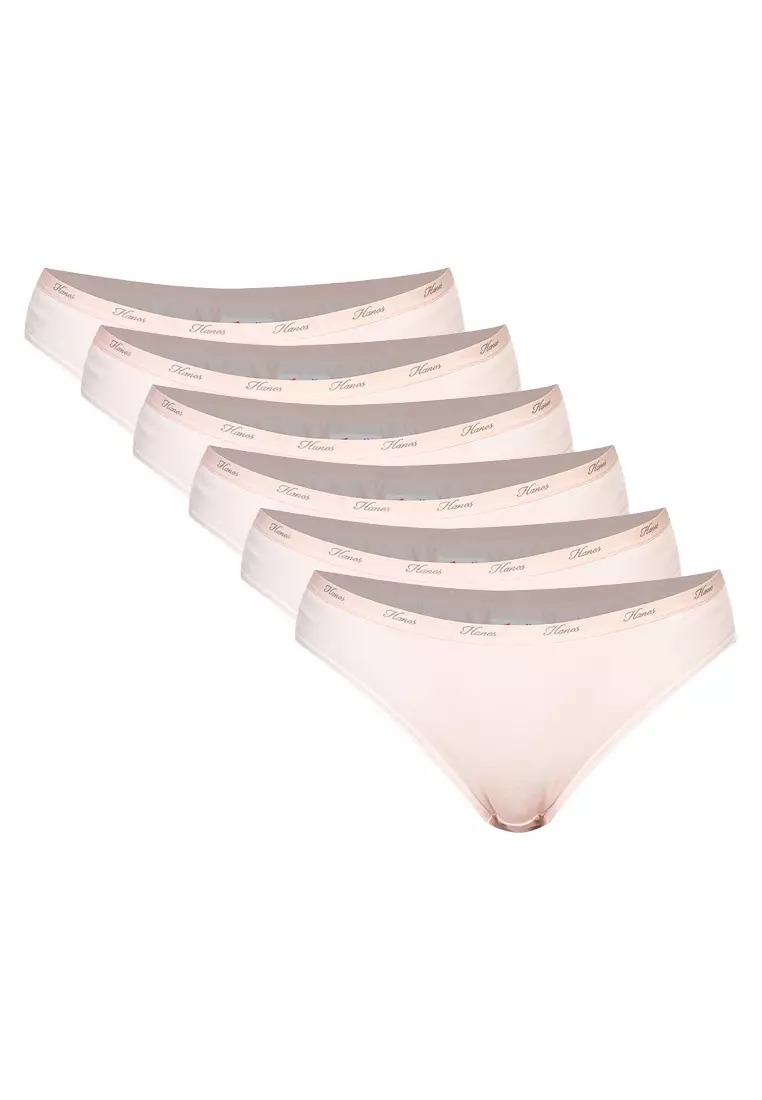 Hanes Womens Size 7 Large Underwear Tagless String Bikinis 3 Pack