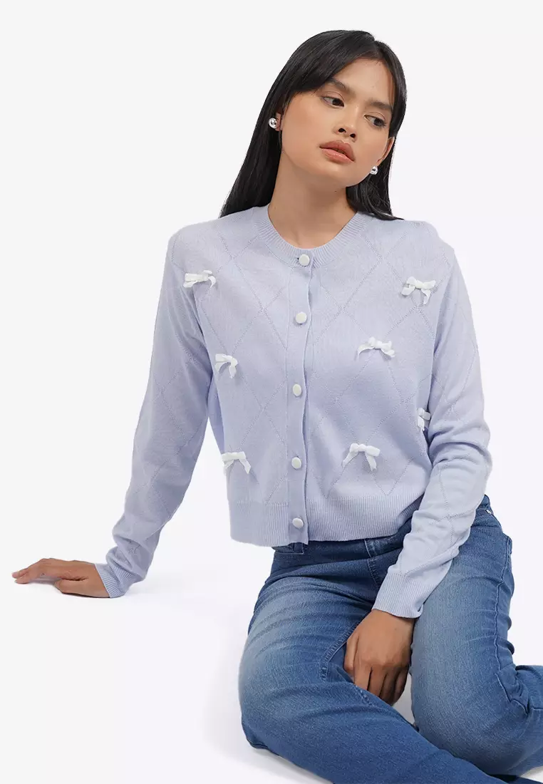 Long Sleeve Cardigan with Ribbon Details