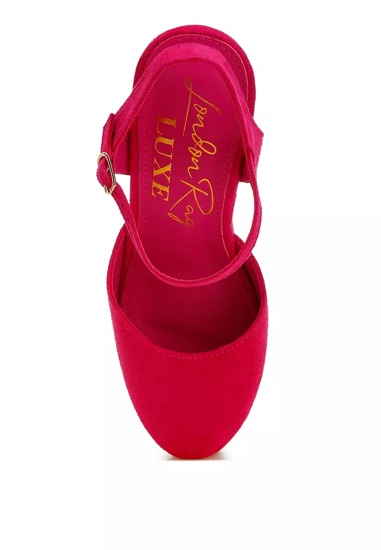 Dual Tone Wedge Sandals in Pink