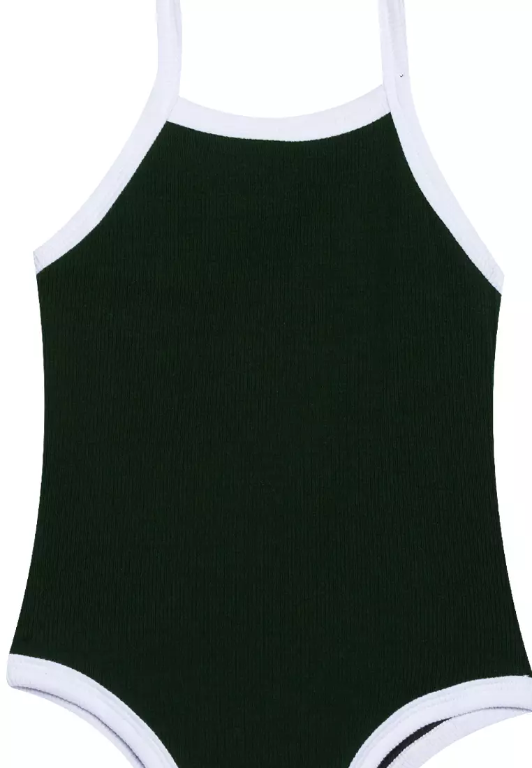 Samantha Ribbed Playsuit With Contrast Trims