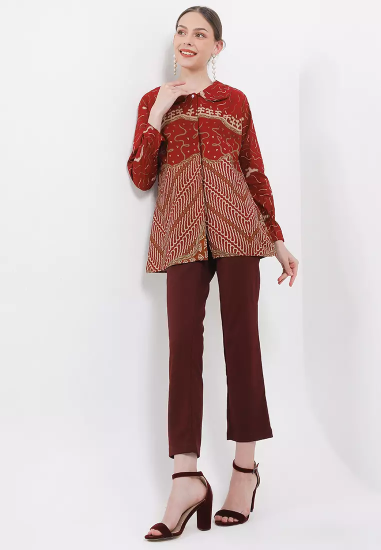 Meylika Blouse Batik Premium Wanita Casual Modern