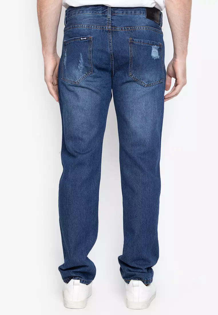 Denim Distressed Ripped Jeans