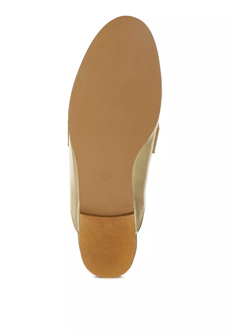Rhinestones Slip On Mules in Gold
