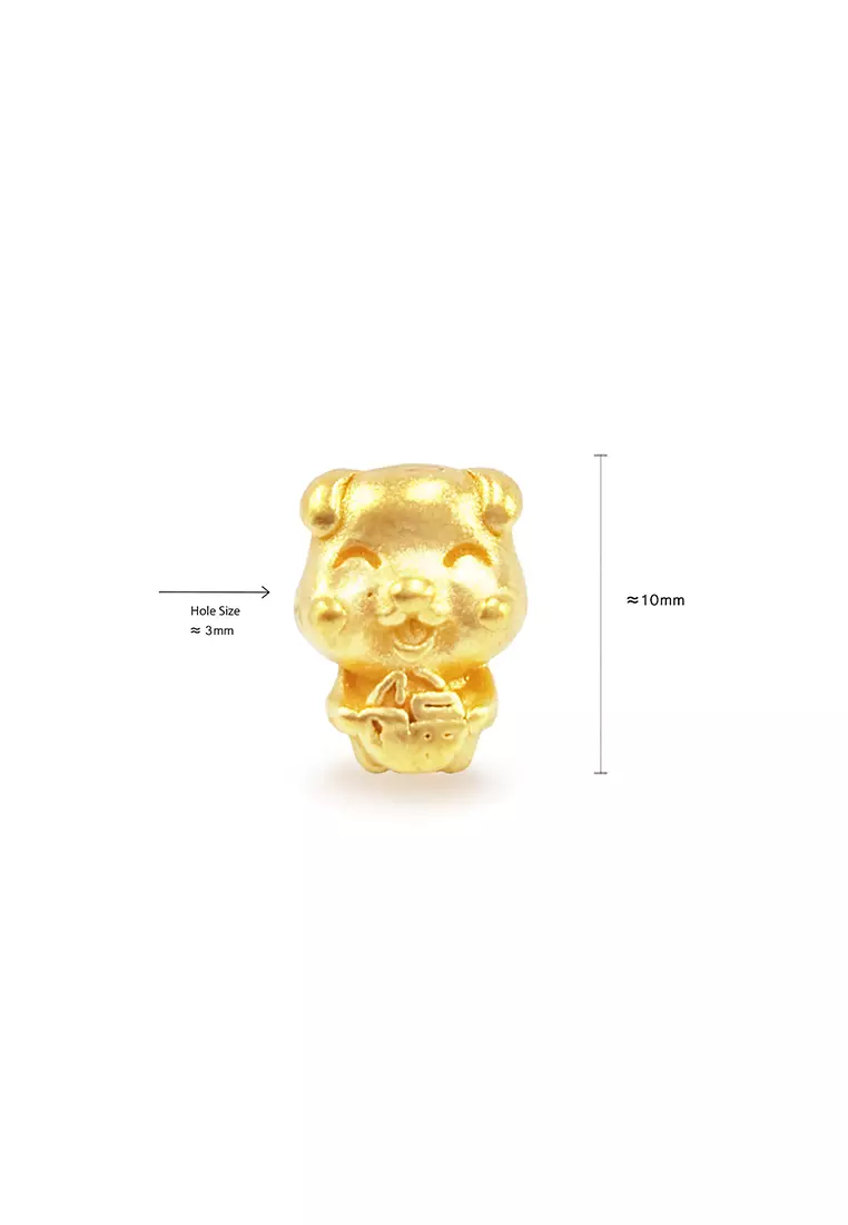 THE Mix Collection 999.9/24K Pure Gold 12 Zodiac Charm Red Steel Wire Clasp Bracelet Set L1-B649K