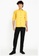 FIDELIO yellow Hype Plain Mid-Sleeves Shirt E6EFAAA9481366GS_4