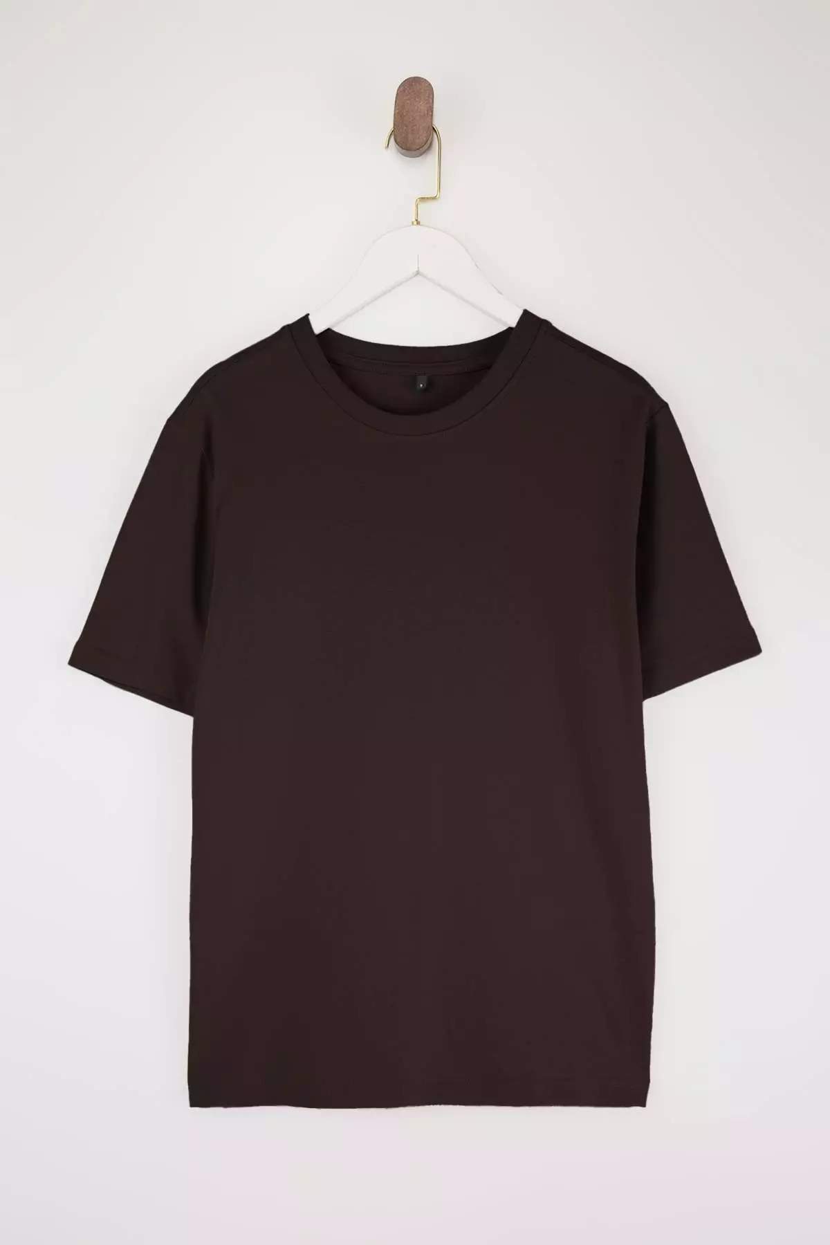Stone-Burgundy-Dark Brown 3-Pack Slim/Fitted Basic 100% Cotton Tok Fabric T-Shirttmnss19Bo0007