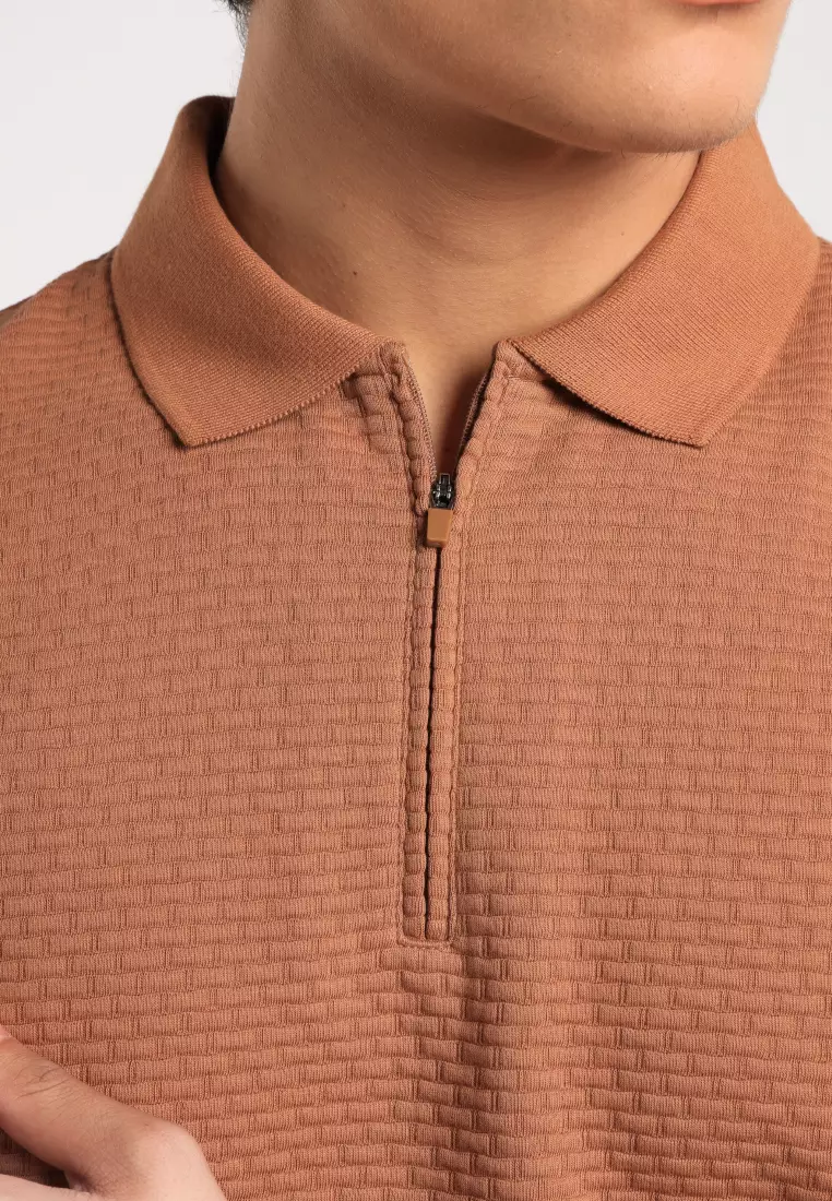 MOC - Kaos Polo Pria Lengan Pendek Caleb - Brown