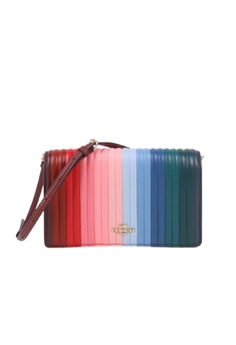 Anna foldover crossbody clutch with deals rainbow linear quilting