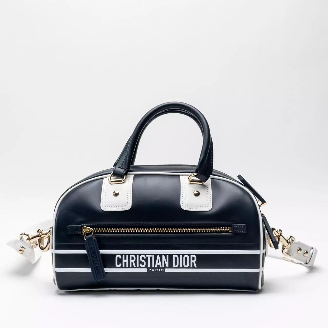 Jual Christian Dior Christian Dior Vibe Zip Bowling Bag Small Navy