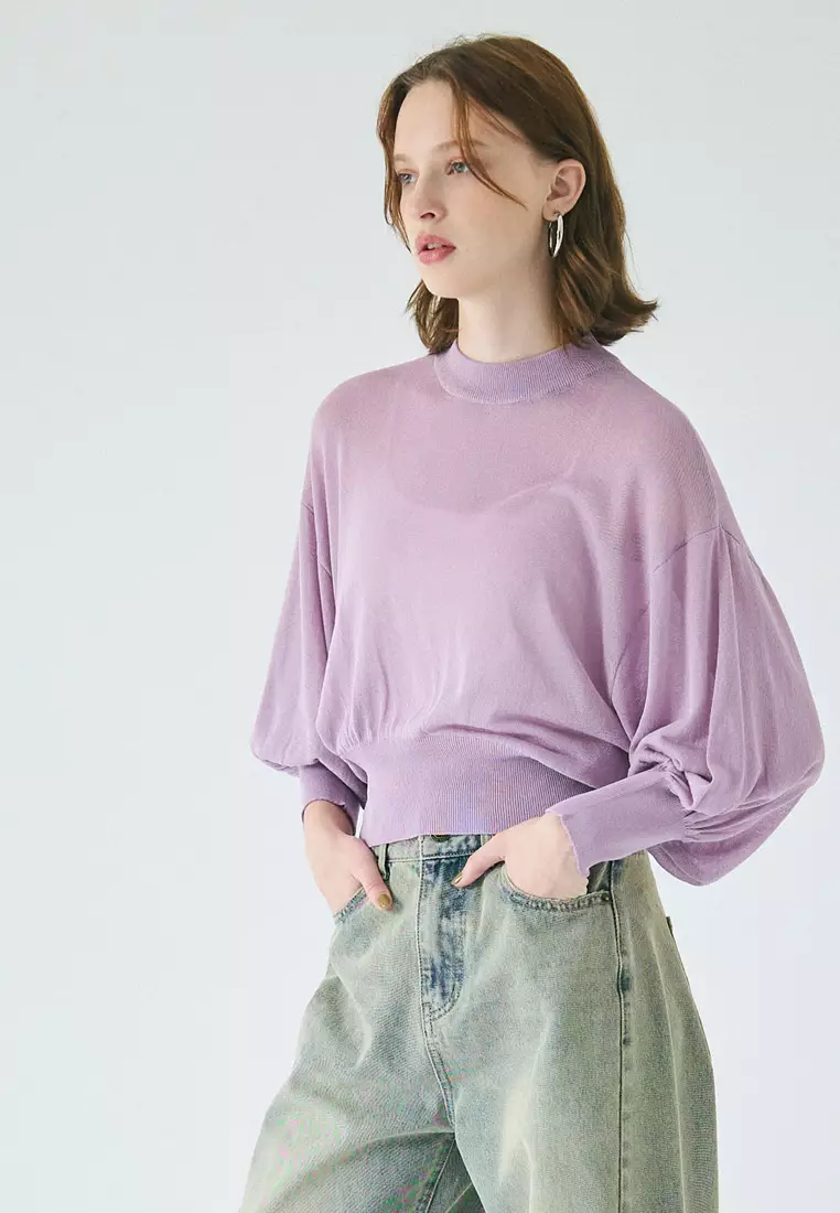 Buy comcoca Sheer Knit Dolman Sleeve Top（Relaxed Fit） Online 