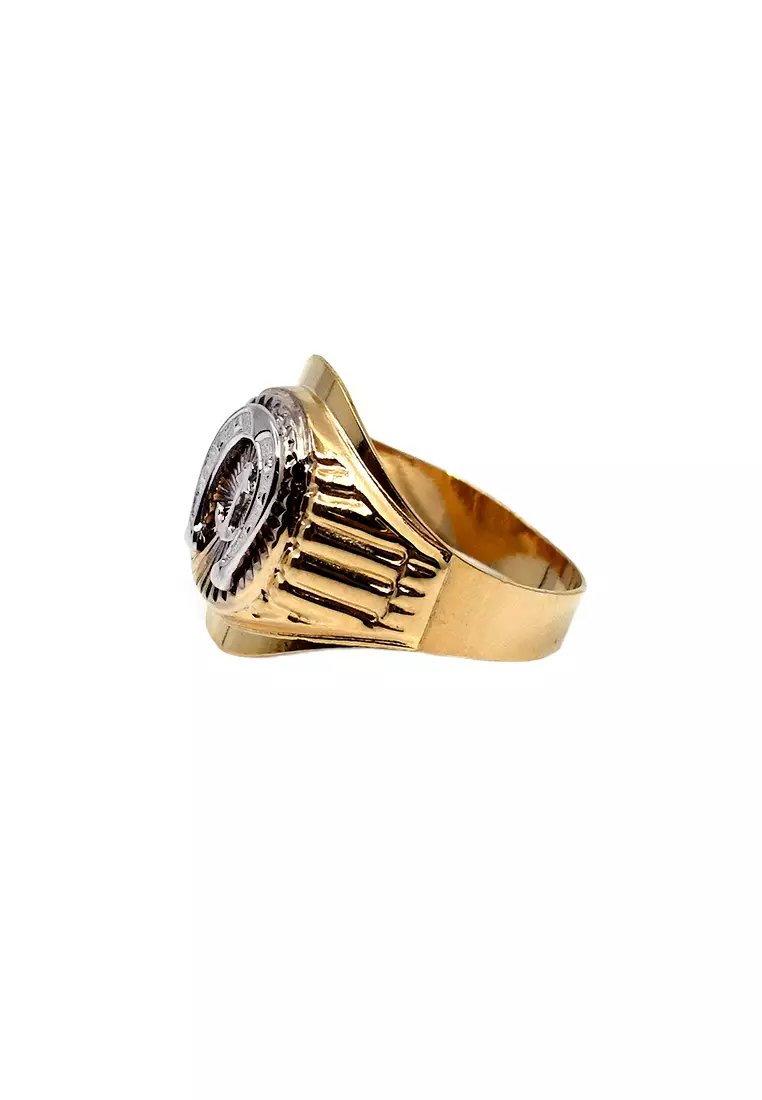 18K Bicolor Gold Gents Ring