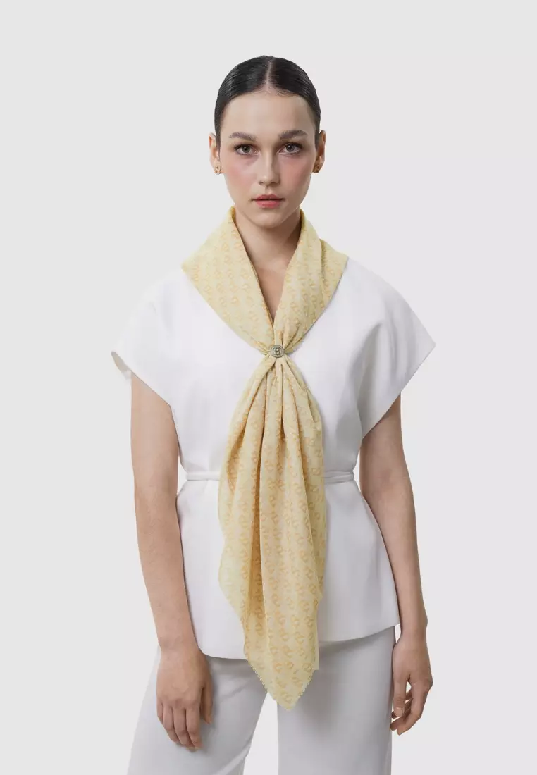 Interlock Voile Square - Pale Banana