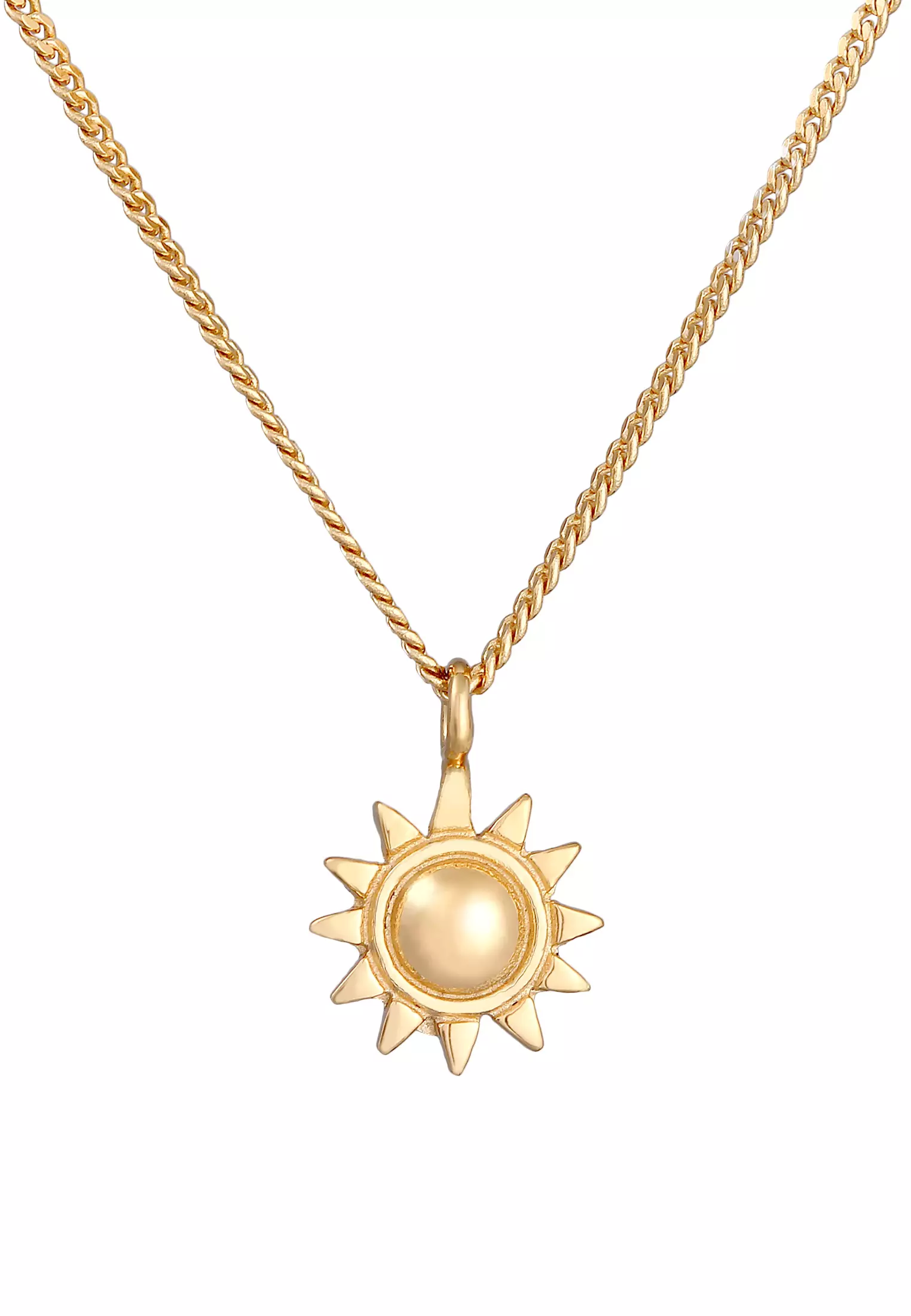 Gold necklace with deals sun pendant