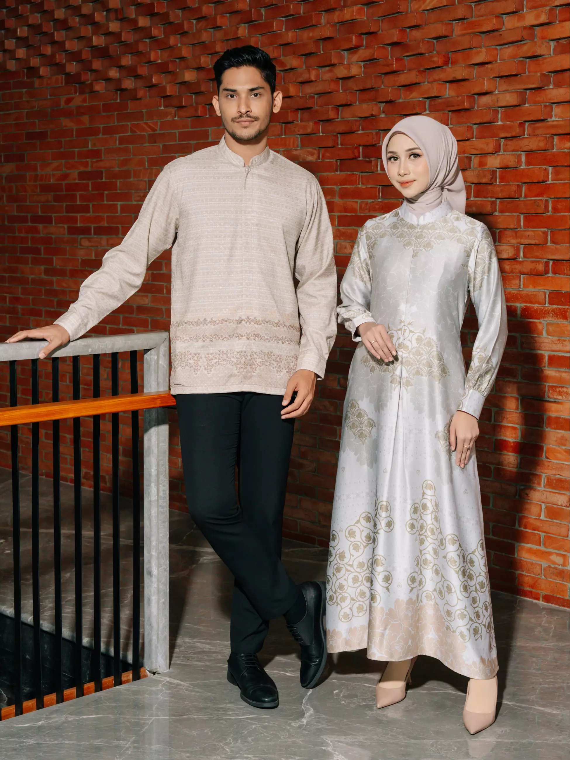 Kanaya Cream Olive Gamis Wanita Dress