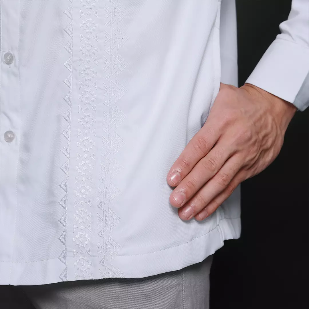 Casella Baju Koko Pria Lengan Panjang Exclusive | Baju Koko Putih Ibrahim Lengan Panjang 9722 White