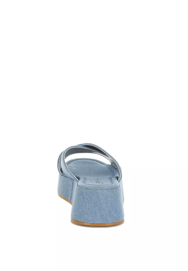 Denim Flatform Slip Ons