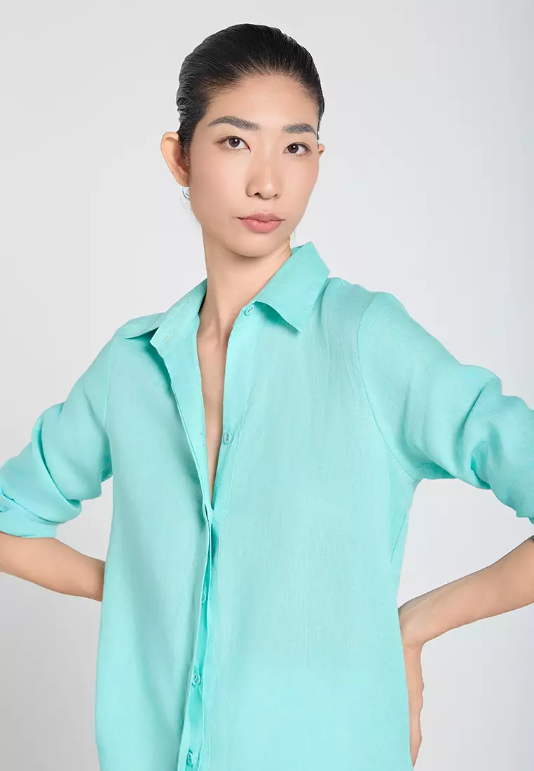 Basic Long-Sleeve Linen Shirt