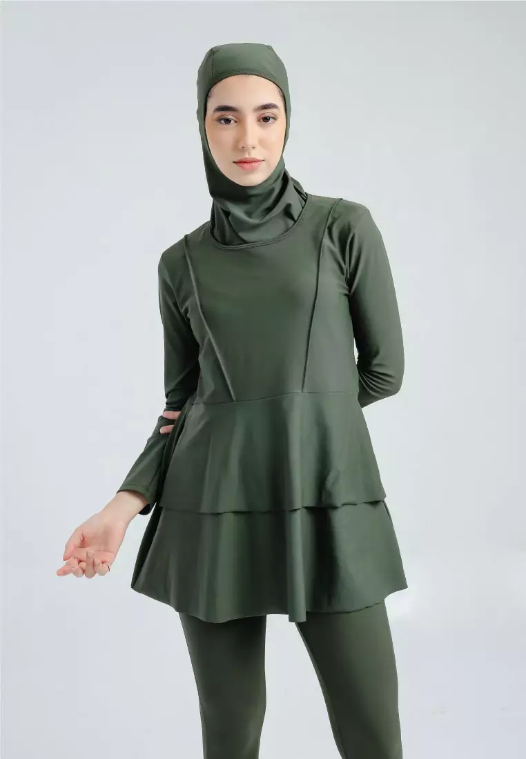 Layla Burqini Two Pieces Women, Baju Renang Muslim Wanita - Cypress