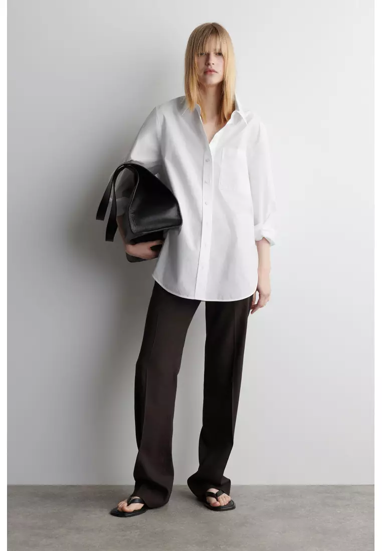 TAILORED LINEN STRAIGHT-LEG TROUSERS