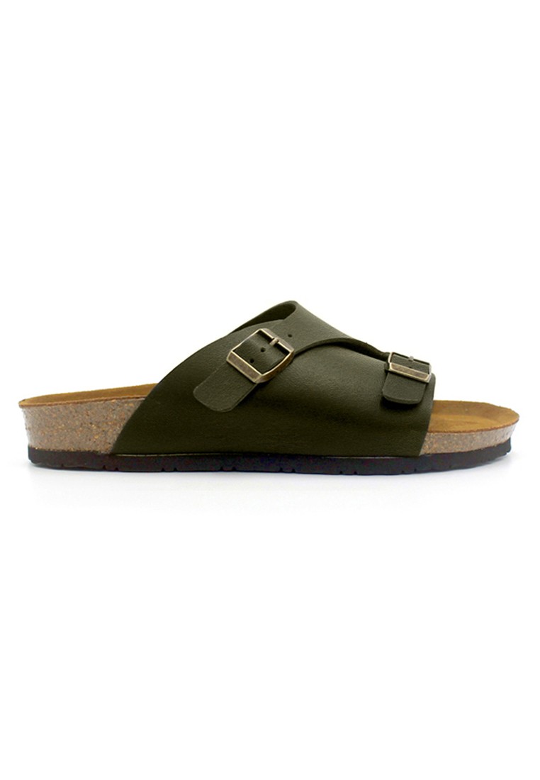 Jersey - Khaki Leather Sandals & Flip Flops