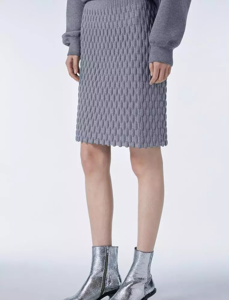 Pleated Midi Waist Skirt