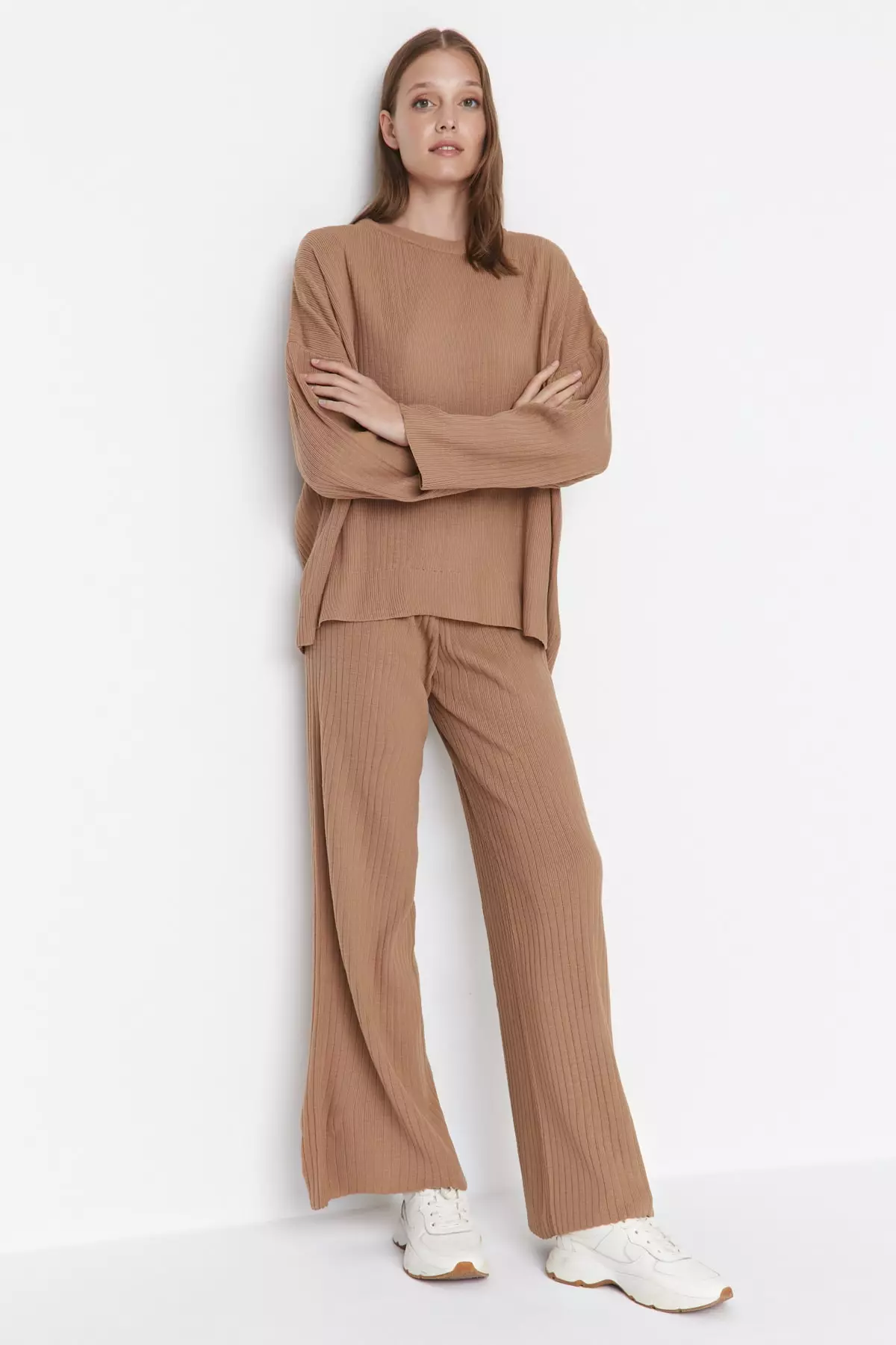 Ribbed Sweater and Pants Set