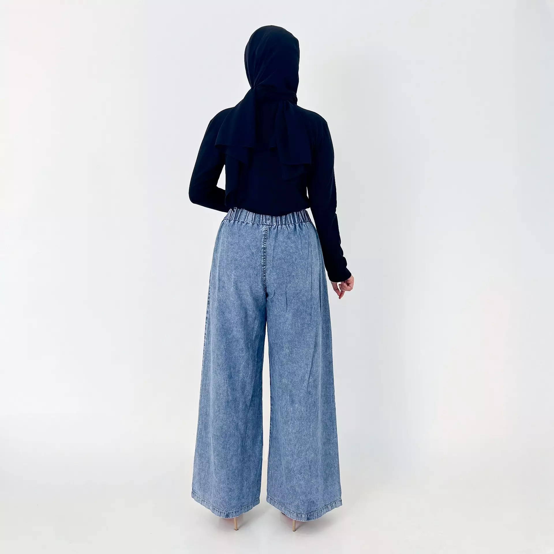 Alana Wide Leg Denim Pants | Celana Soft Jeans Wanita | Panjang 103-104 cm