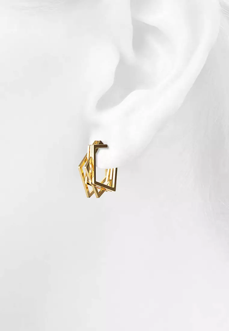 Aligania Hoop Gold Layered Earrings