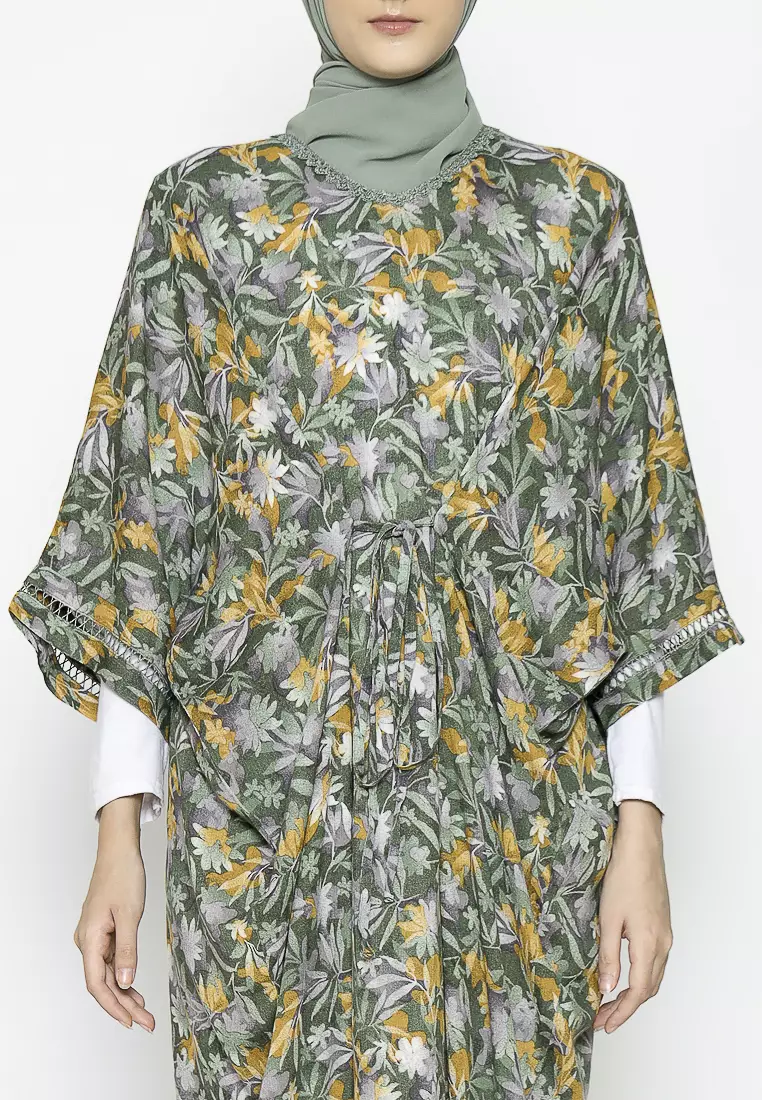 Urban Exchange Dinaya Kaftan Green - Gamis Kaftan Hijau Rayon Warna Green